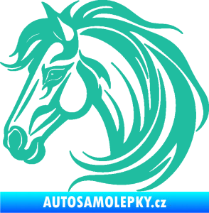 Samolepka Kůň 103 levá hlava tyrkysová