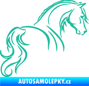Samolepka Kůň 104 pravá tyrkysová