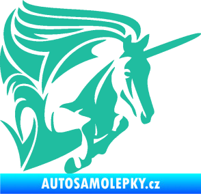 Samolepka Kůň jednorožec 001 pravá tyrkysová