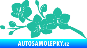 Samolepka Květina dekor 008 levá orchidej tyrkysová