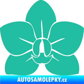 Samolepka Květina dekor 023 orchidej květ tyrkysová