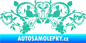 Samolepka Květina dekor 026 tyrkysová