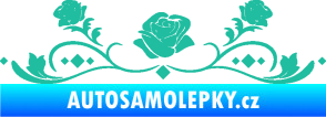 Samolepka Květina dekor 039 růžičky tyrkysová