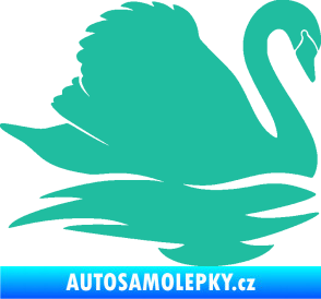 Samolepka Labuť 003 pravá tyrkysová