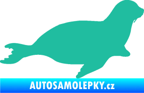 Samolepka Lachtan 001 pravá tyrkysová