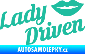 Samolepka Lady driven 002 nápis tyrkysová