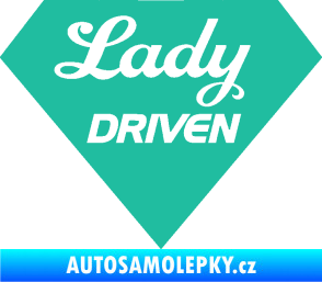 Samolepka Lady driven diamant tyrkysová
