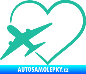 Samolepka Láska k létání 001 levá tyrkysová