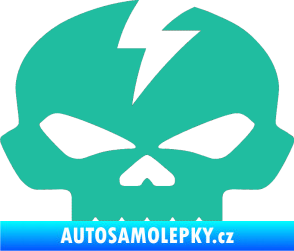 Samolepka Lebka 001 levá tyrkysová