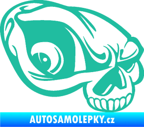Samolepka Lebka 018 pravá tyrkysová