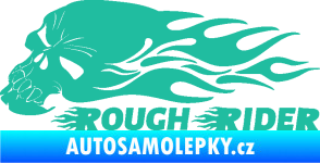 Samolepka Lebka 051 levá rough rider tyrkysová