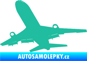 Samolepka Letadlo 007 levá tyrkysová
