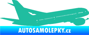Samolepka Letadlo 009 pravá tyrkysová