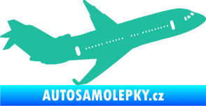 Samolepka Letadlo 013 pravá tyrkysová