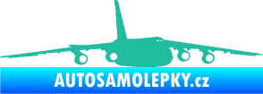 Samolepka Letadlo 015 pravá tyrkysová