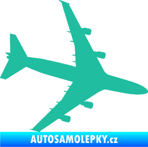 Samolepka letadlo 023 pravá Jumbo Jet tyrkysová