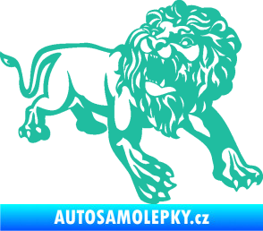 Samolepka Lev 006 pravá tyrkysová