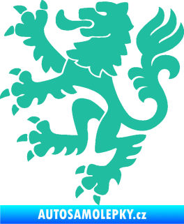 Samolepka Lev heraldika 001 levá Český lev tyrkysová