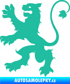 Samolepka Lev heraldika 002 levá tyrkysová
