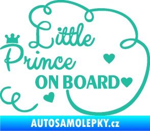 Samolepka Little prince on board nápis  tyrkysová