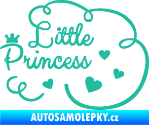 Samolepka Little princess nápis tyrkysová