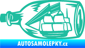Samolepka Loď v láhvi 001 levá tyrkysová