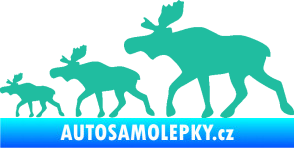 Samolepka Losí rodinka levá tyrkysová