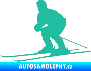 Samolepka Lyžař 009 levá tyrkysová