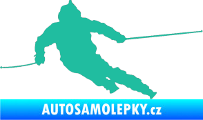 Samolepka Lyžař 015 levá tyrkysová