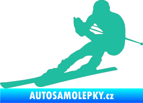 Samolepka Lyžař 022 levá tyrkysová