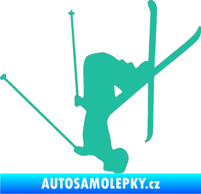 Samolepka Lyžař 023 levá tyrkysová