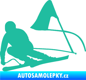Samolepka Lyžař 025 levá tyrkysová