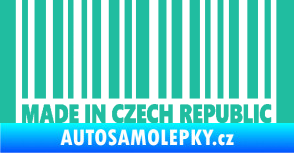 Samolepka Made in Czech republic čárový kód tyrkysová