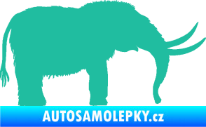Samolepka Mamut 001 pravá tyrkysová