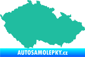 Samolepka Mapa České republiky 001  tyrkysová