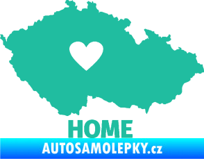 Samolepka Mapa České republiky 004 home tyrkysová