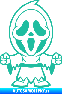 Samolepka Maska 002 pravá vřískot tyrkysová