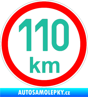Samolepka Maximální rychlost 110km - nejvyšší konstrukční rychlost tyrkysová