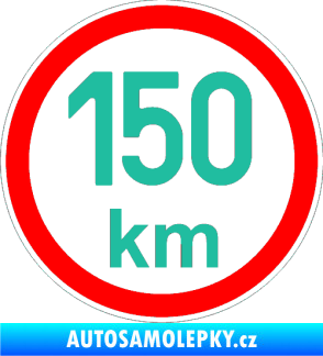 Samolepka Maximální rychlost 150km - nejvyšší konstrukční rychlost tyrkysová