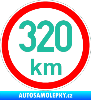 Samolepka Maximální rychlost 320km - nejvyšší konstrukční rychlost tyrkysová