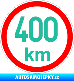 Samolepka Maximální rychlost 400km - nejvyšší konstrukční rychlost tyrkysová