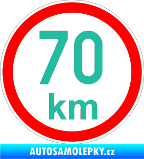 Samolepka Maximální rychlost 70km - nejvyšší konstrukční rychlost tyrkysová