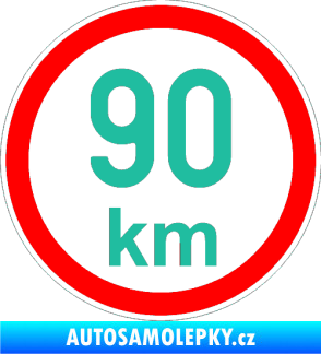 Samolepka Maximální rychlost 90km - nejvyšší konstrukční rychlost tyrkysová