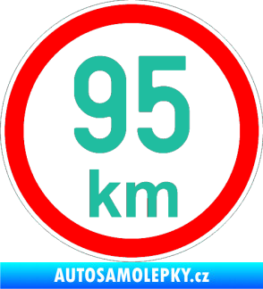 Samolepka Maximální rychlost 95km - nejvyšší konstrukční rychlost tyrkysová