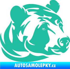 Samolepka Medvěd 007 pravá hlava tyrkysová