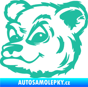 Samolepka Medvěd 011 levá hlava tyrkysová