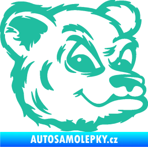 Samolepka Medvěd 011 pravá hlava tyrkysová