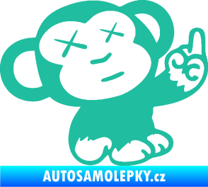 Samolepka Monkey Fuck Off JDM pravá tyrkysová