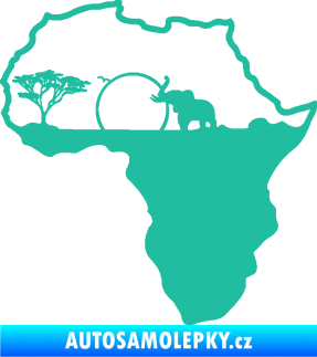 Samolepka Motiv Afrika 002 slon tyrkysová