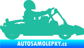 Samolepka Motokára 001 pravá tyrkysová